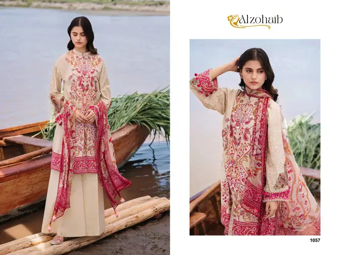 M Basics 3 By Alzohaib Cotton Embroidery Pakistani Suits Wholesale Price 
